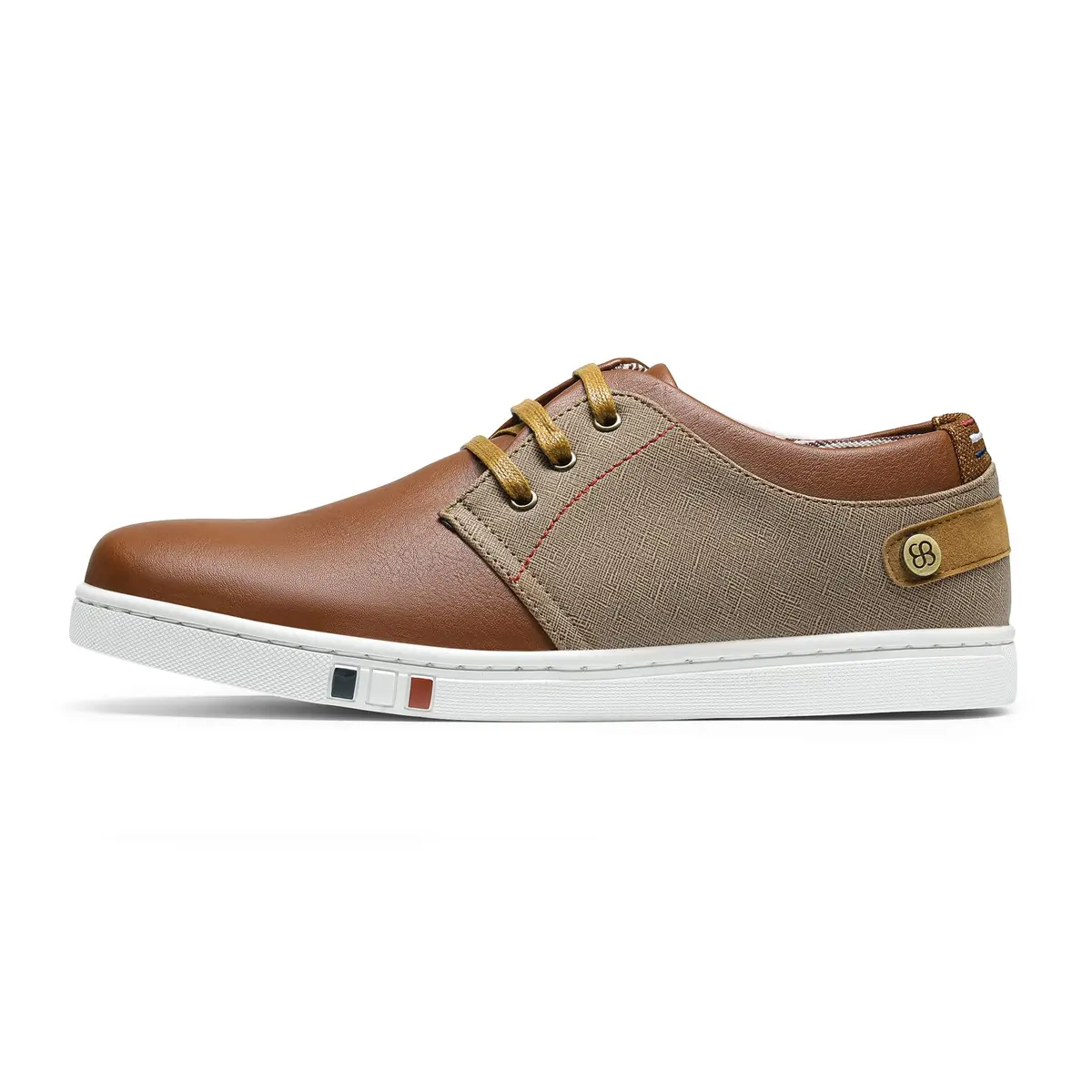 Bruno Marc Men's Fashion Sneakers Tan US 8 (26.0 cm) | Classic Oxford Style Lace-Up Comfort - view 5