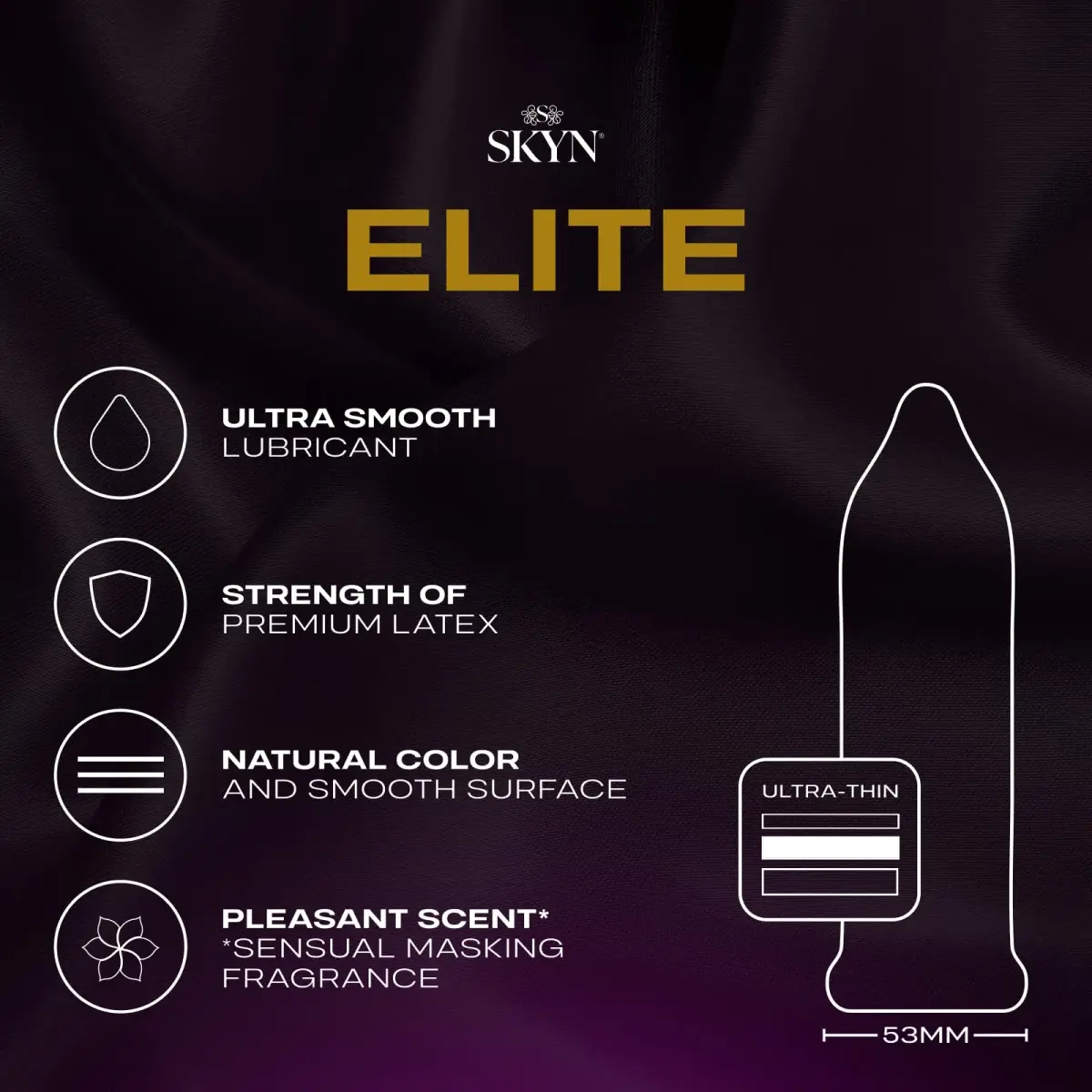 SKYN Elite Ultra-Thin Lubricated Latex-Free Condoms 36 Count | Sensitive, Soft, and Comfortable for Enhanced Experience - view 3