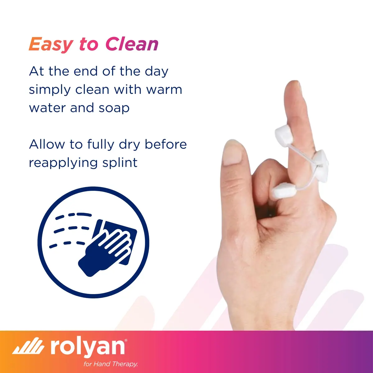 Rolyan Sof-Stretch Extension Splint Small White | Dynamic Finger Brace for PIP Joint Extension & Mallet Finger Support - view 6