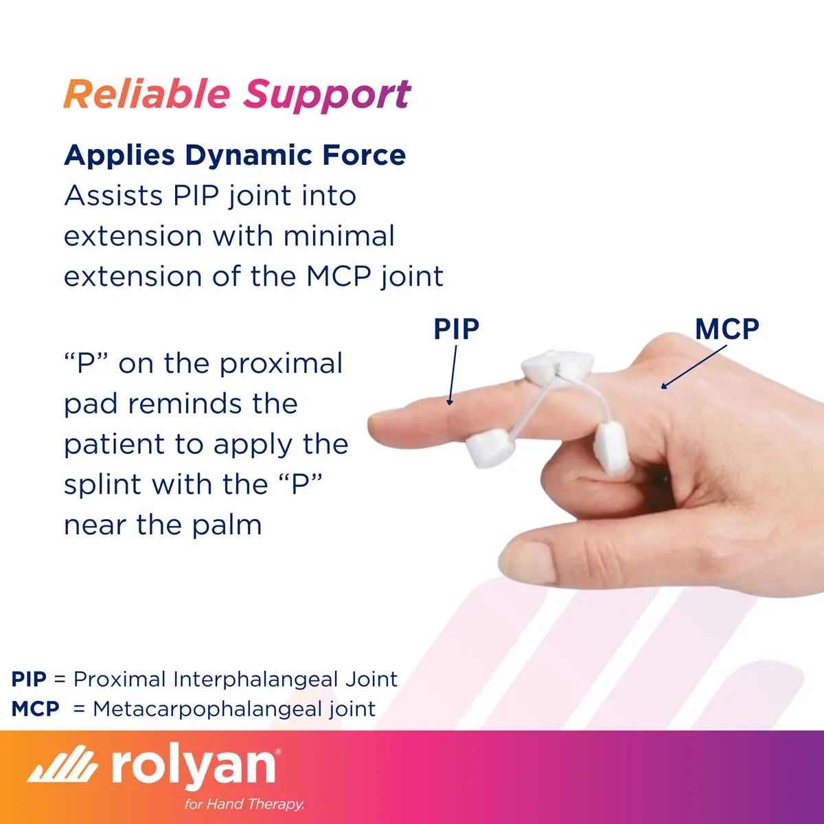 Rolyan Sof-Stretch Extension Splint Small White | Dynamic Finger Brace for PIP Joint Extension & Mallet Finger Support - view 3