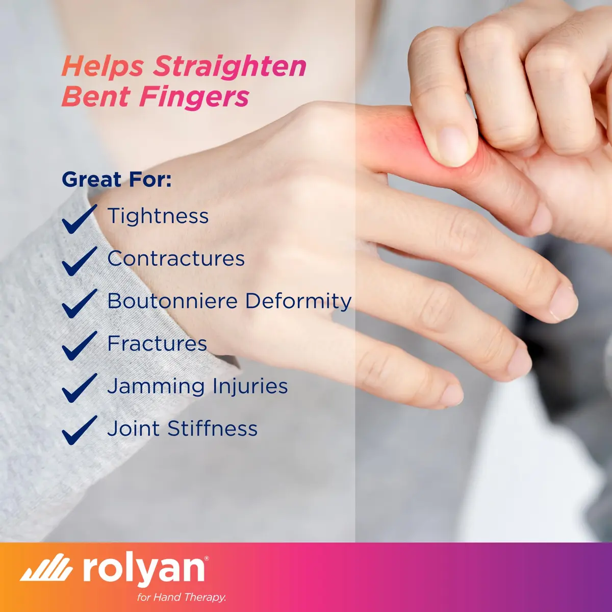 Rolyan Sof-Stretch Extension Splint Small White | Dynamic Finger Brace for PIP Joint Extension & Mallet Finger Support - view 4