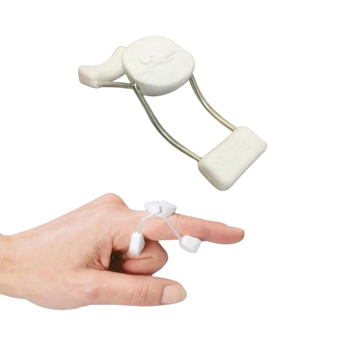 Rolyan Sof-Stretch Extension Splint Small White | Dynamic Finger Brace for PIP Joint Extension & Mallet Finger Support - main product image