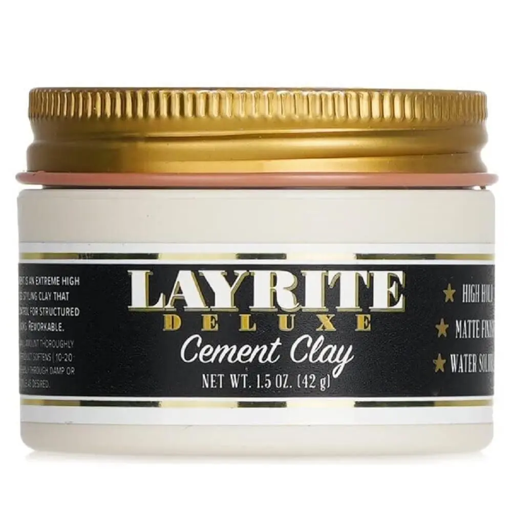 Layrite Deluxe Cement Hair Clay 42ml (1.5 oz) | Extreme Hold Matte Finish - main product image