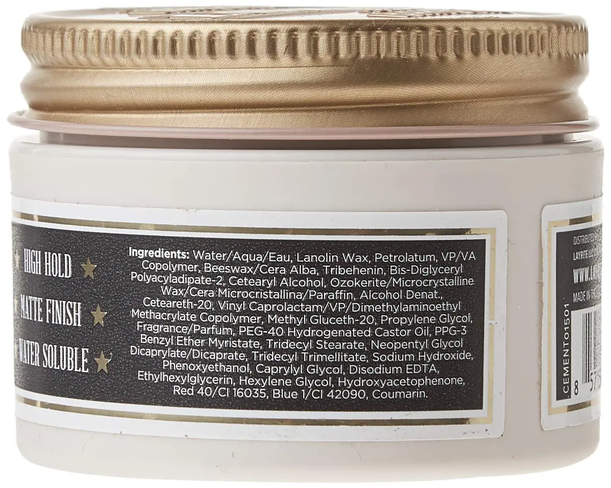 Layrite Deluxe Cement Hair Clay 42ml (1.5 oz) | Extreme Hold Matte Finish - view 2