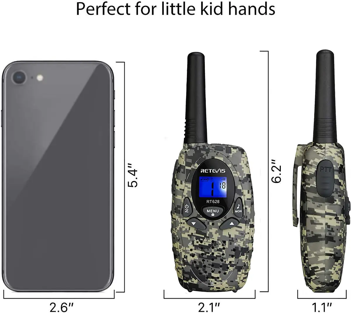 Retevis RT628 Kids Walkie Talkies | Camouflage Two-Way Radios for 4-12 Year Old Boys Girls - view 8