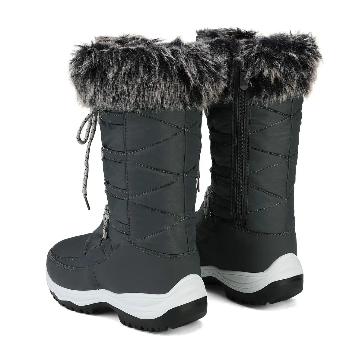 DREAM PAIRS Women's Warm Faux Fur Lined Mid-Calf Snow Boots Size 11 | Waterproof & Insulated for Indian Winters - view 5