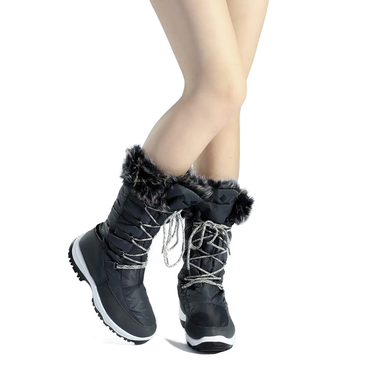 DREAM PAIRS Women's Warm Faux Fur Lined Mid-Calf Snow Boots Size 11 | Waterproof & Insulated for Indian Winters - view 2