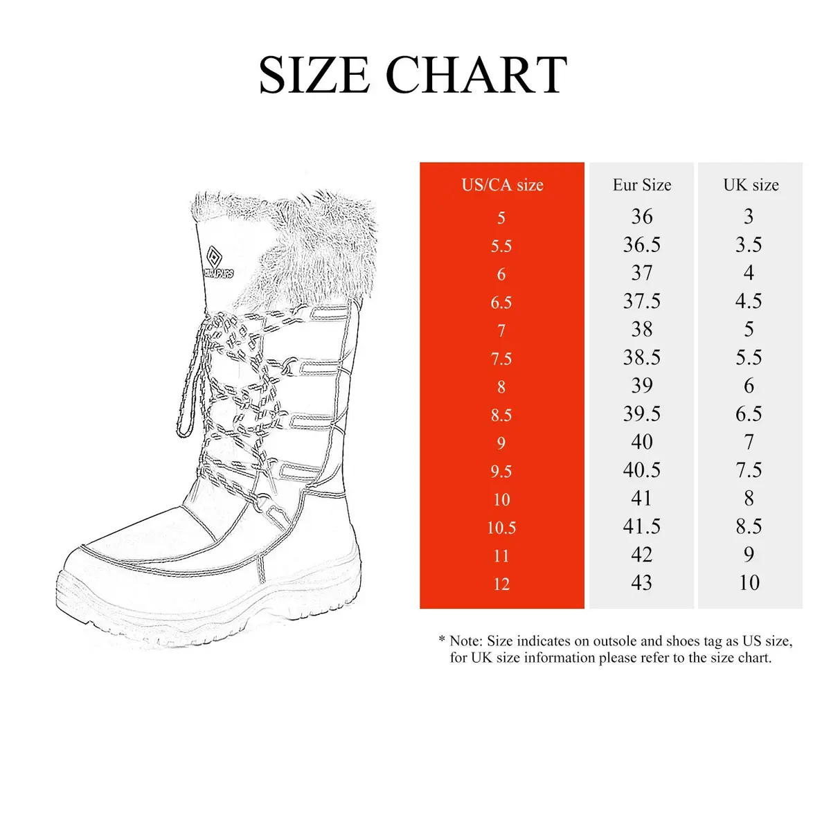 DREAM PAIRS Women's Warm Faux Fur Lined Mid-Calf Snow Boots Size 11 | Waterproof & Insulated for Indian Winters - view 3