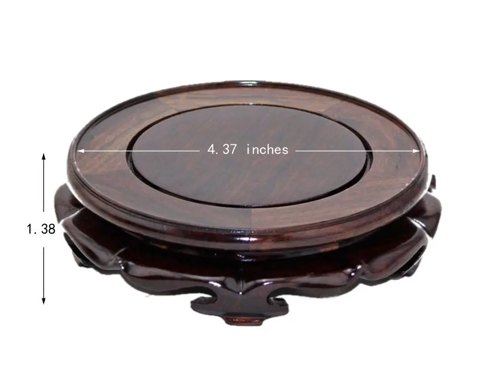 GOLDY&WENDY Rosewood Circular Pedestal Display Stand 4.4" | Elegant Home Accent - view 2