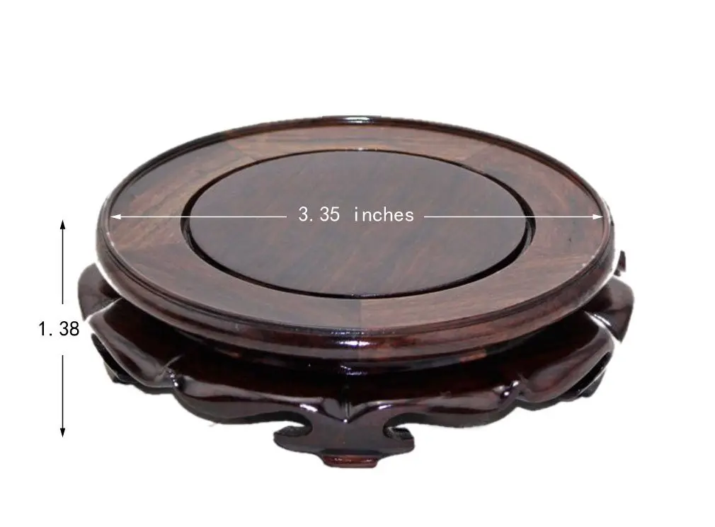 GOLDY&WENDY Rosewood Circular Pedestal Display Stand 3.4" | Elegant Home Accent - view 2