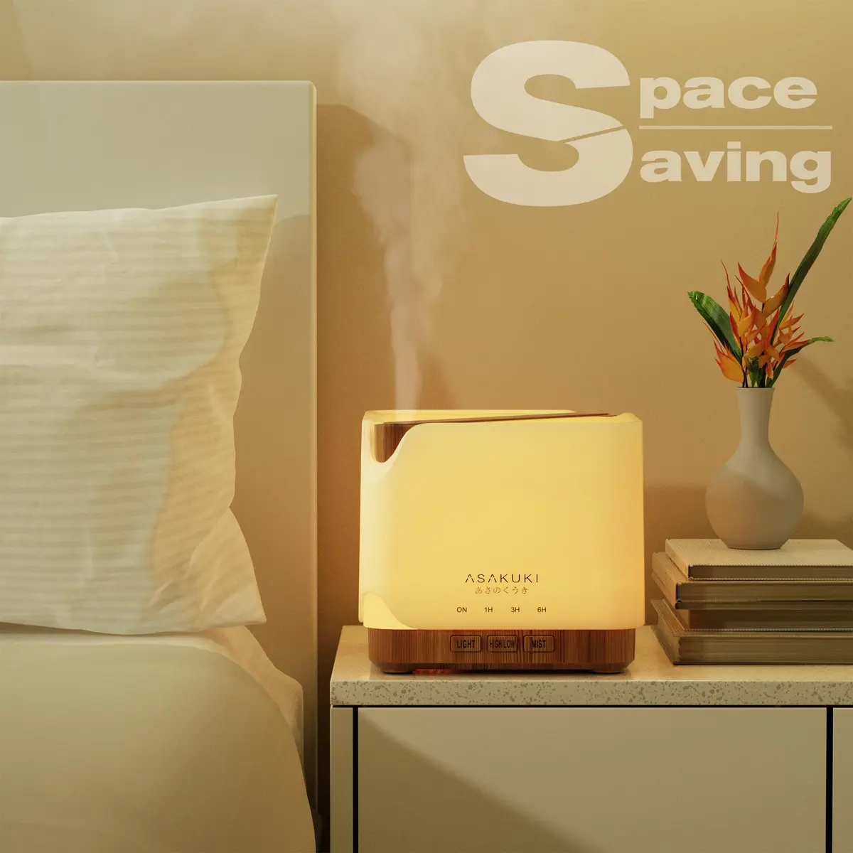 ASAKUKI Essential Oil Diffuser for Home Large 700 ml Humidifier | 32 sq m Coverage - view 4