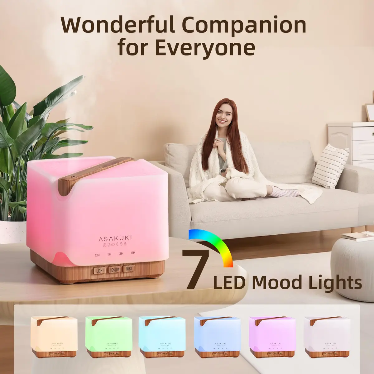 ASAKUKI Essential Oil Diffuser for Home Large 700 ml Humidifier | 32 sq m Coverage - view 9
