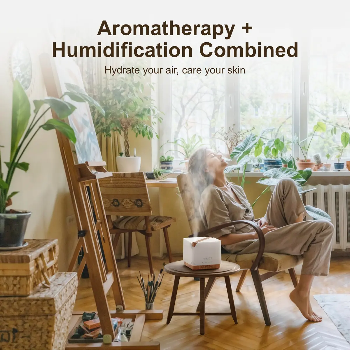 ASAKUKI Essential Oil Diffuser for Home Large 700 ml Humidifier | 32 sq m Coverage - view 3