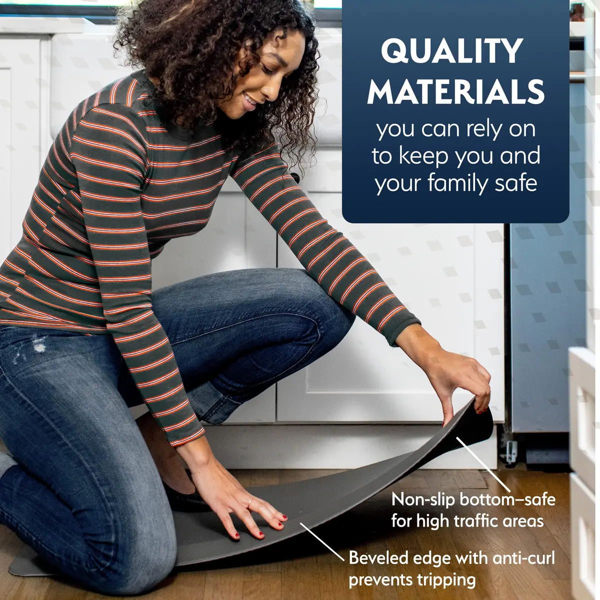 Sky Solutions Anti Fatigue Mat - 3/4" Cushioned Kitchen Rug & Standing Desk Mat, Waterproof, Non Slip (20" x 39", Grey) | Comfort & Durability - view 7