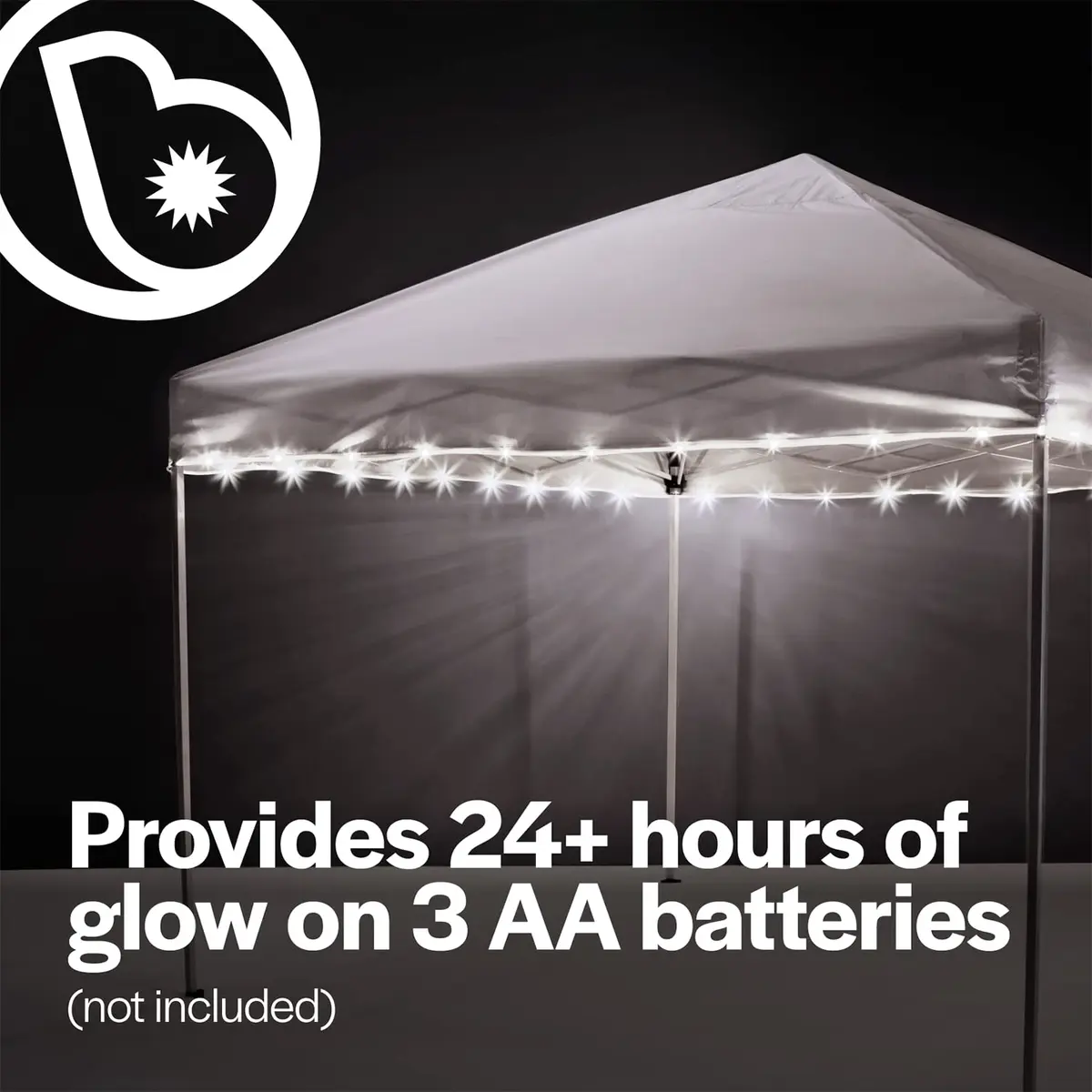 Brightz LED Canopy Lights, White 40ft String Light for 10x10 Tents | Weather-Resistant, Battery-Operated, Perfect for Outdoor Canopies - view 5