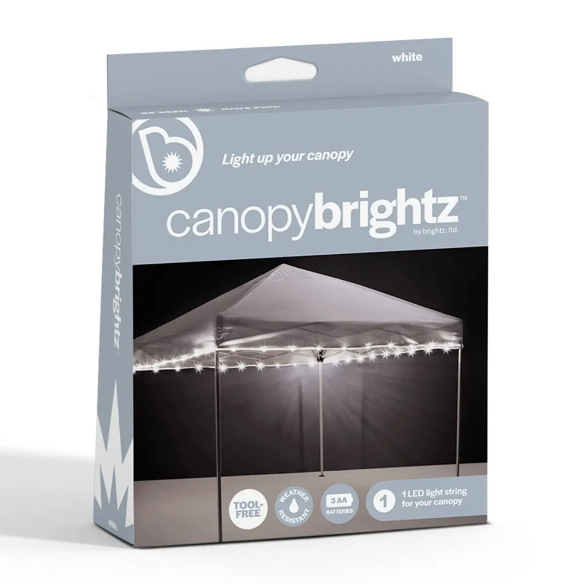 Brightz LED Canopy Lights, White 40ft String Light for 10x10 Tents | Weather-Resistant, Battery-Operated, Perfect for Outdoor Canopies - view 7