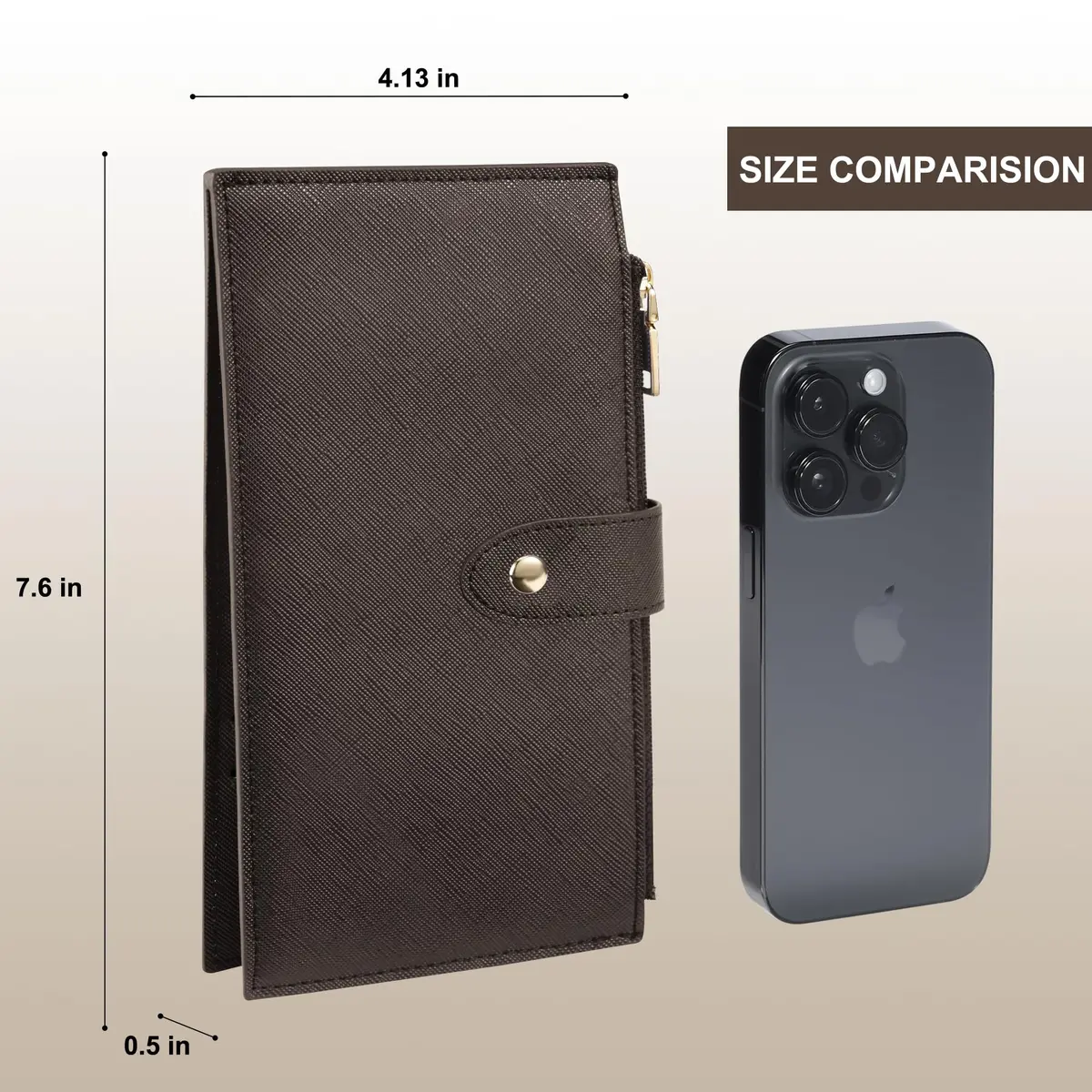 Travelambo RFID Wallet Women Large Size Bifold Multi Card Wallet Case with Zipper Pocket, 18 Pockets, Coffee - view 3