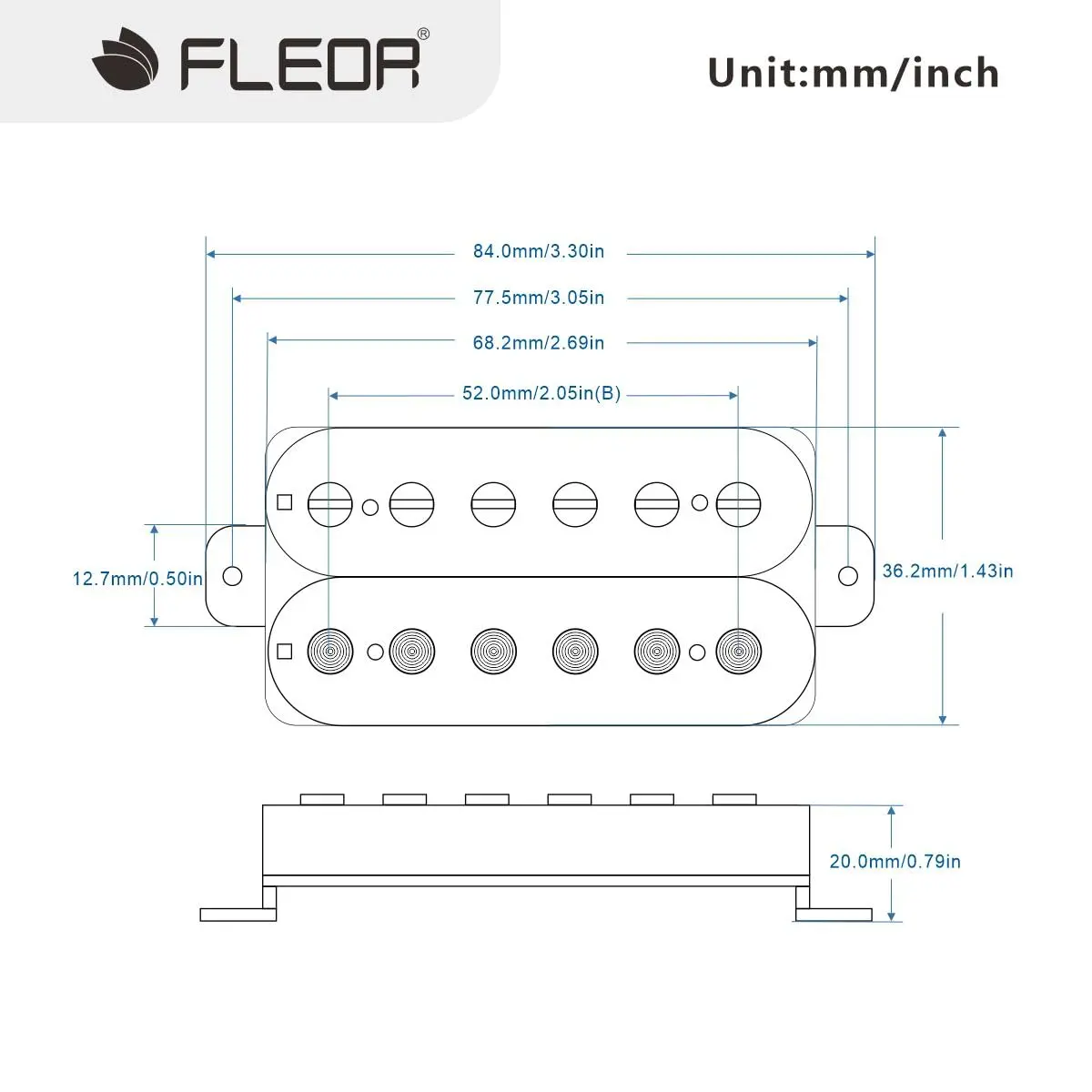 FLEOR Electric Guitar Humbucker Pickups Bridge Alnico 5 Pickup Black | Bridge Position, Fully Wax Potted, 8-9K Resistance - view 2