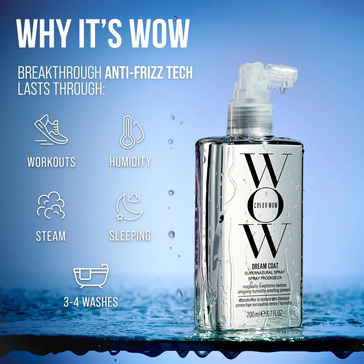 COLOR WOW Dream Coat – Anti-Humidity Frizz Control Spray for Glass Hair | 6.7 Fl Oz, Humidity-Blocking, Lasts 3-4 Washes - view 4