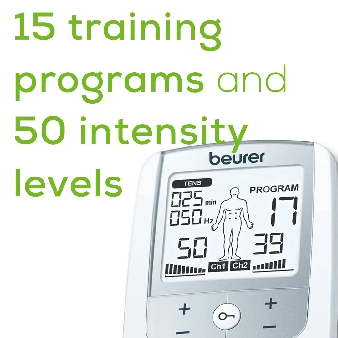 Beurer EM44 TENS Unit Muscle Stimulator with 50 Intensity Levels & 15 Programs | 0.36 kg (0.8 lb) - view 4
