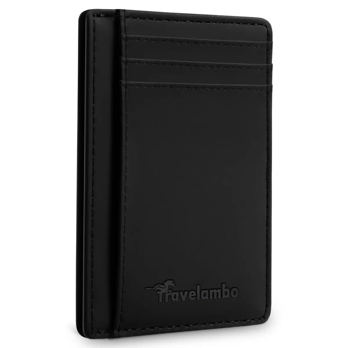 Travelambo Slim Wallet Front Pocket Minimalist Leather RFID Blocking 0.12 inch Thick - main product image