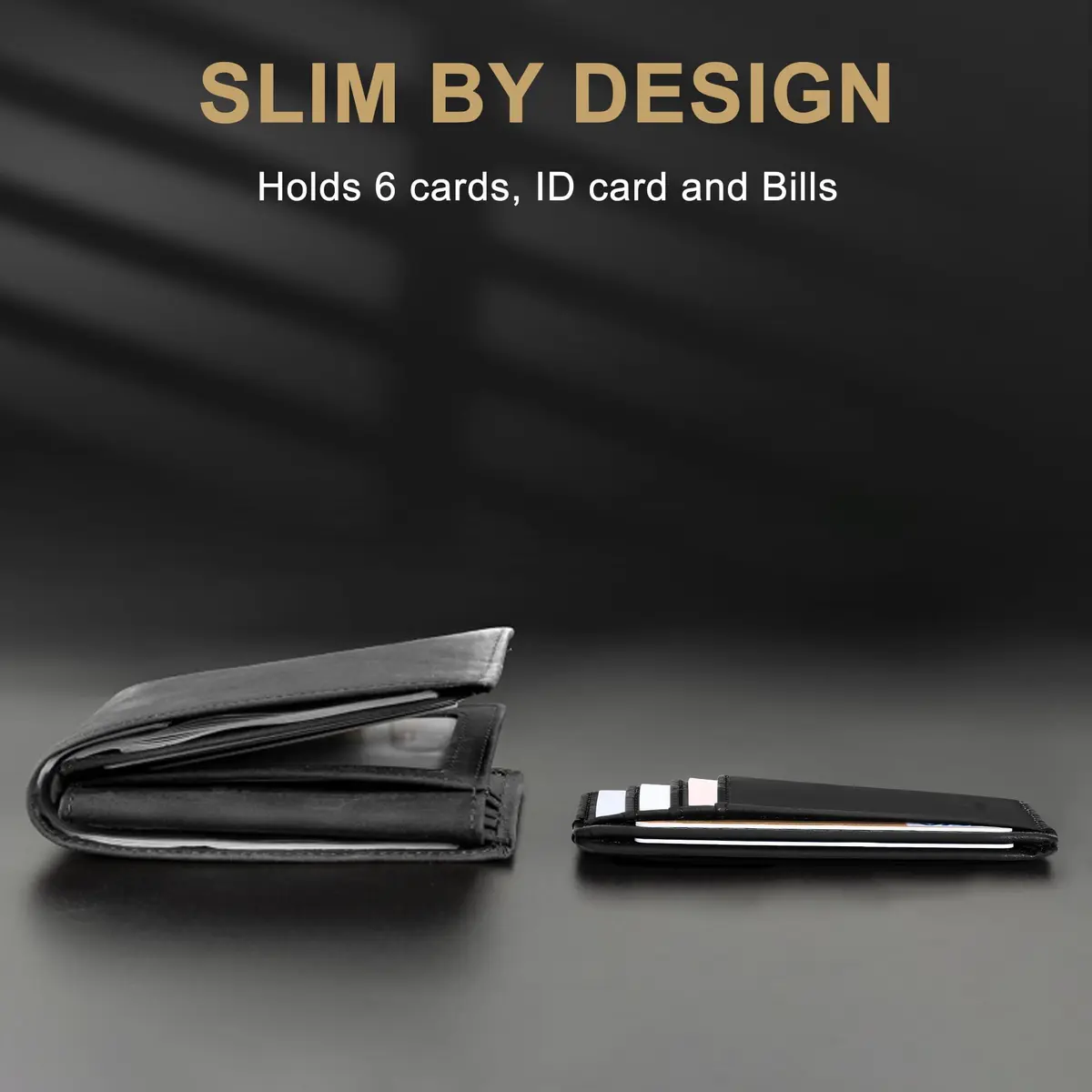 Travelambo Slim Wallet Front Pocket Minimalist Leather RFID Blocking 0.12 inch Thick - view 7