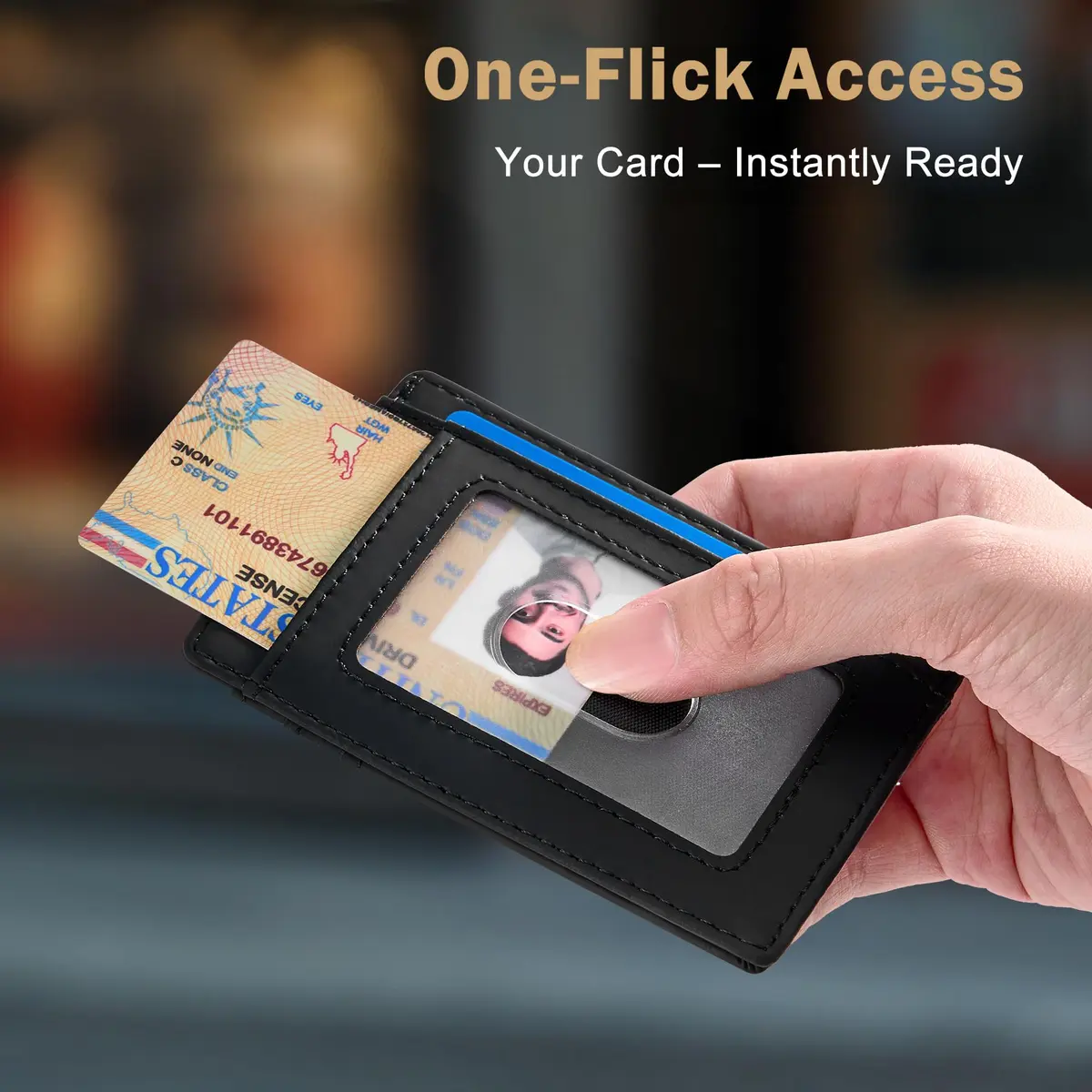 Travelambo Slim Wallet Front Pocket Minimalist Leather RFID Blocking 0.12 inch Thick - view 8