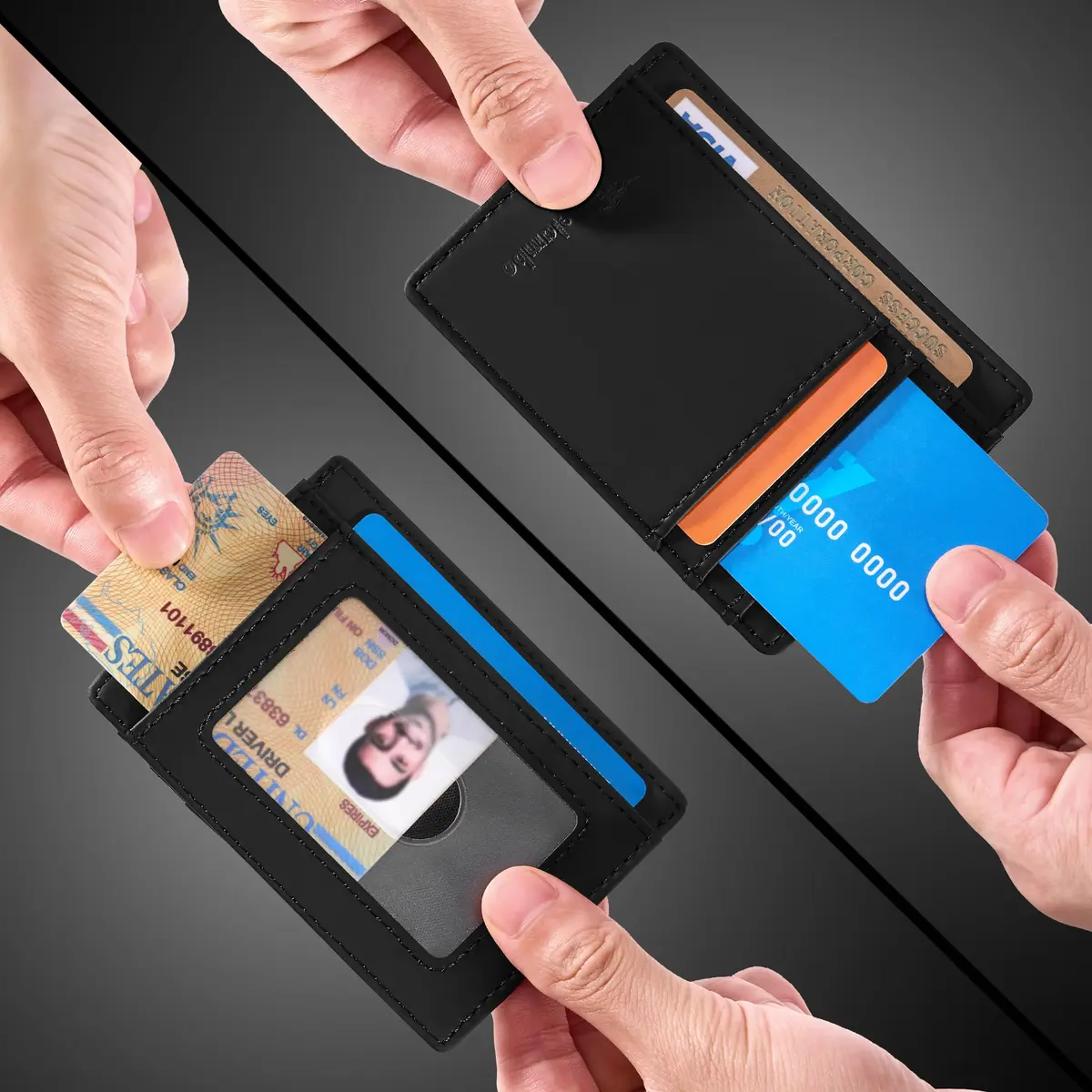Travelambo Slim Wallet Front Pocket Minimalist Leather RFID Blocking 0.12 inch Thick - view 4