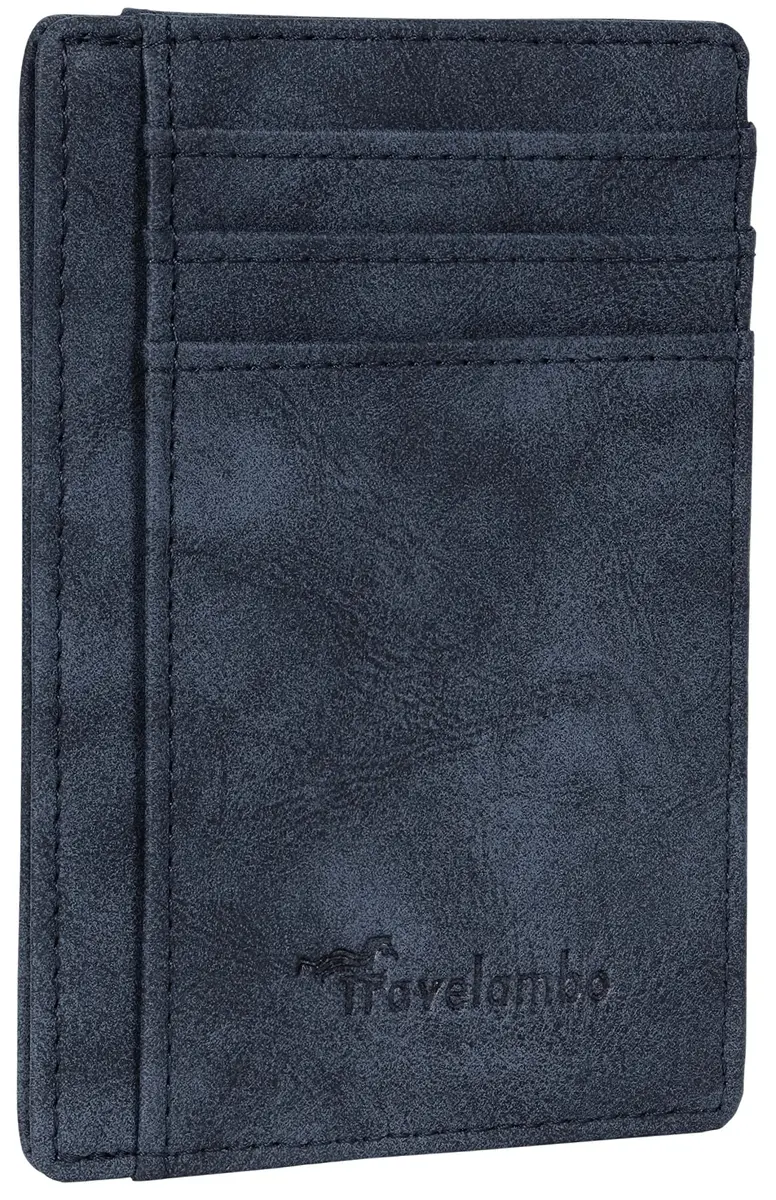 Travelambo Slim Wallet Front Pocket Minimalist Leather RFID Blocking Medium Size | Compact & Secure - main product image