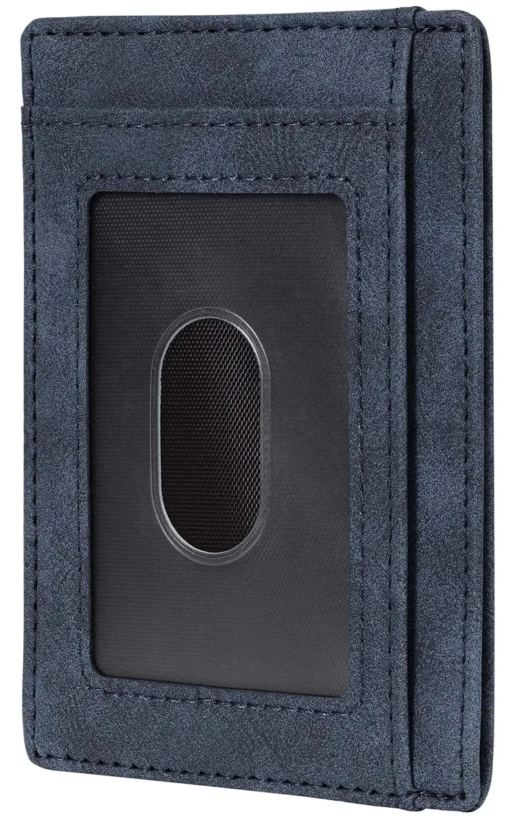 Travelambo Slim Wallet Front Pocket Minimalist Leather RFID Blocking Medium Size | Compact & Secure - view 3