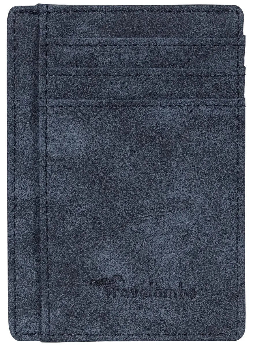 Travelambo Slim Wallet Front Pocket Minimalist Leather RFID Blocking Medium Size | Compact & Secure - view 4