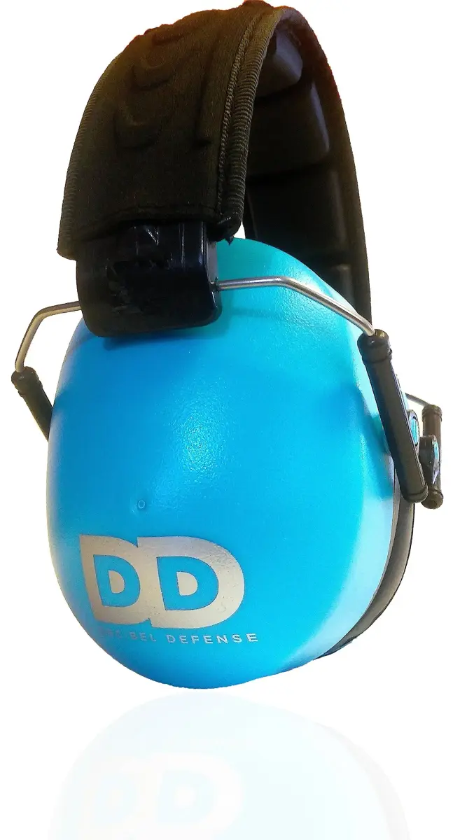 Decibel Defense 37 dB NRR Blue Safety Earmuffs | Superior Noise Reduction for Shooting & Construction - main product image