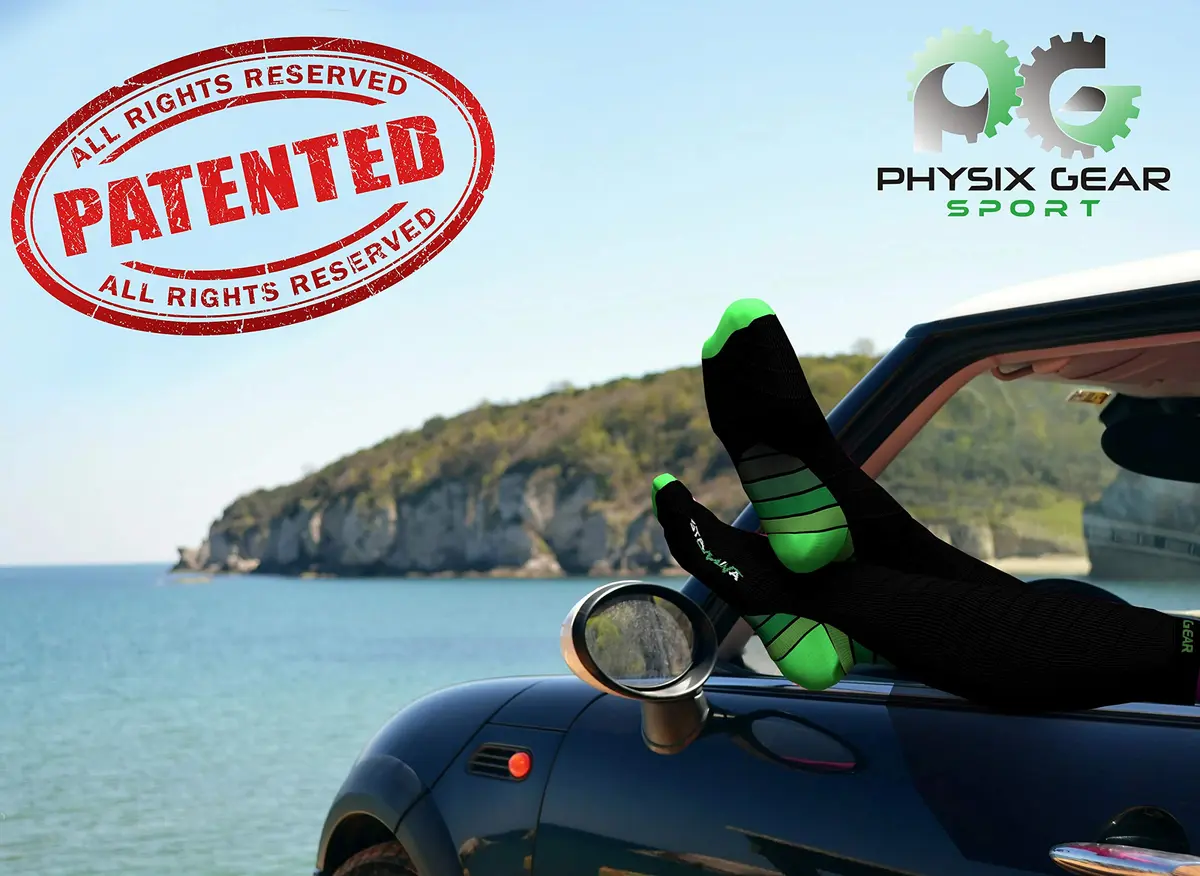 Physix Gear Sport Compression Socks L/XL Black/Green | Graduated Compression for Circulation & Athletic Support - view 2