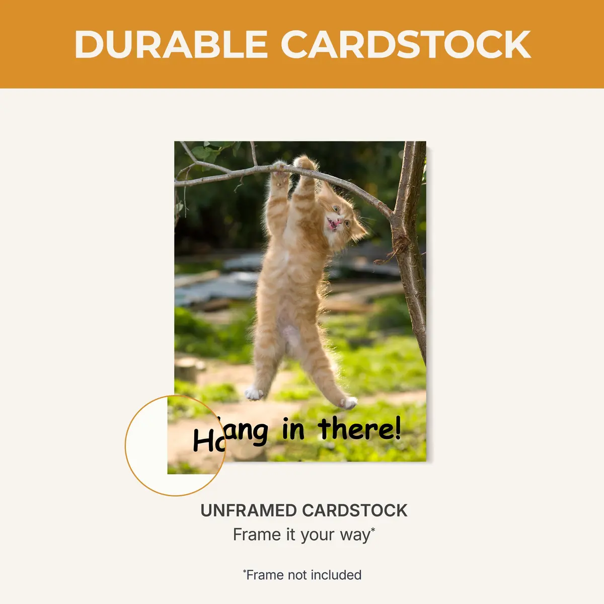 HoneyKICK Hang in There Cat Poster, Funny Motivational Wall Art, 11x14 - view 5