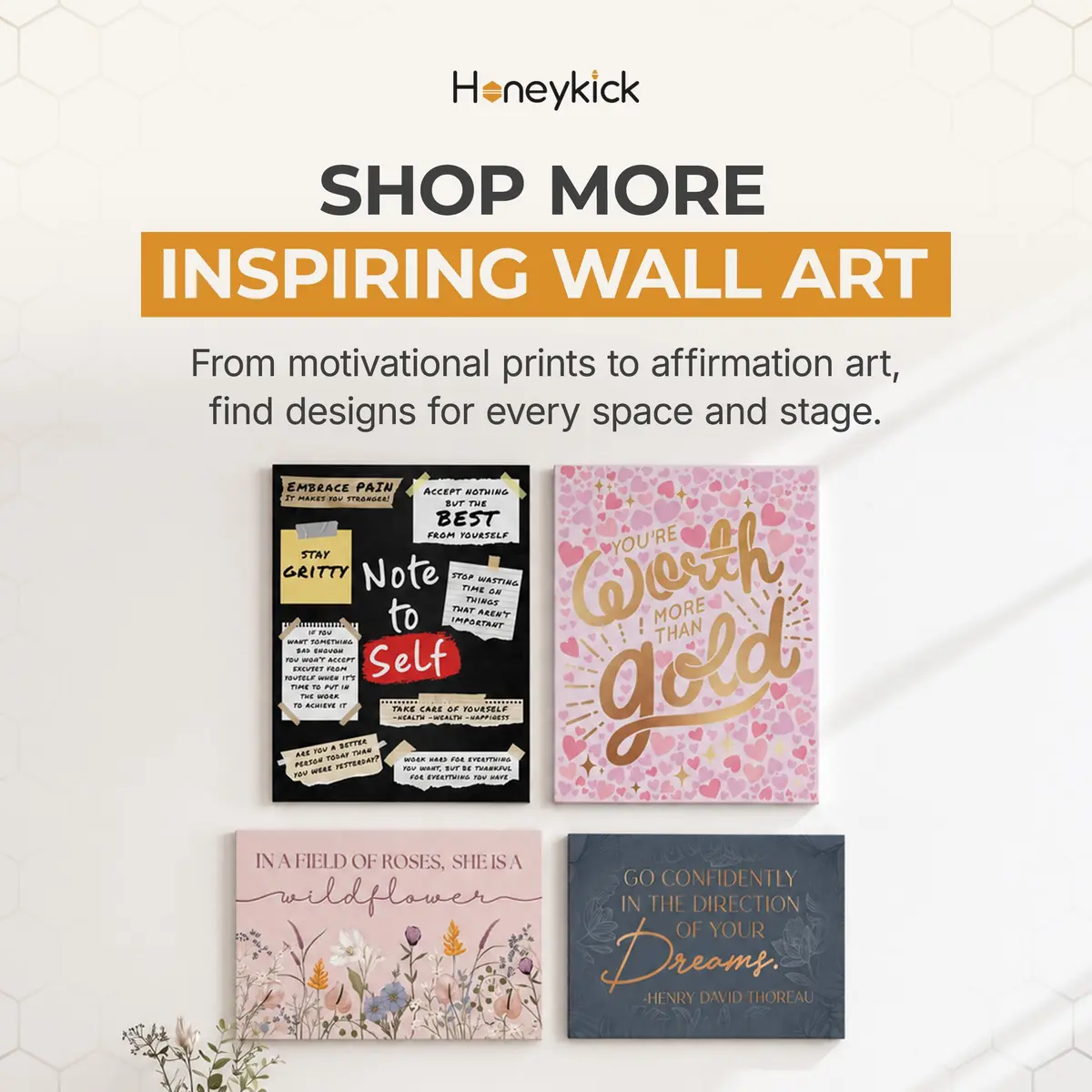 HoneyKICK Hang in There Cat Poster, Funny Motivational Wall Art, 11x14 - view 8
