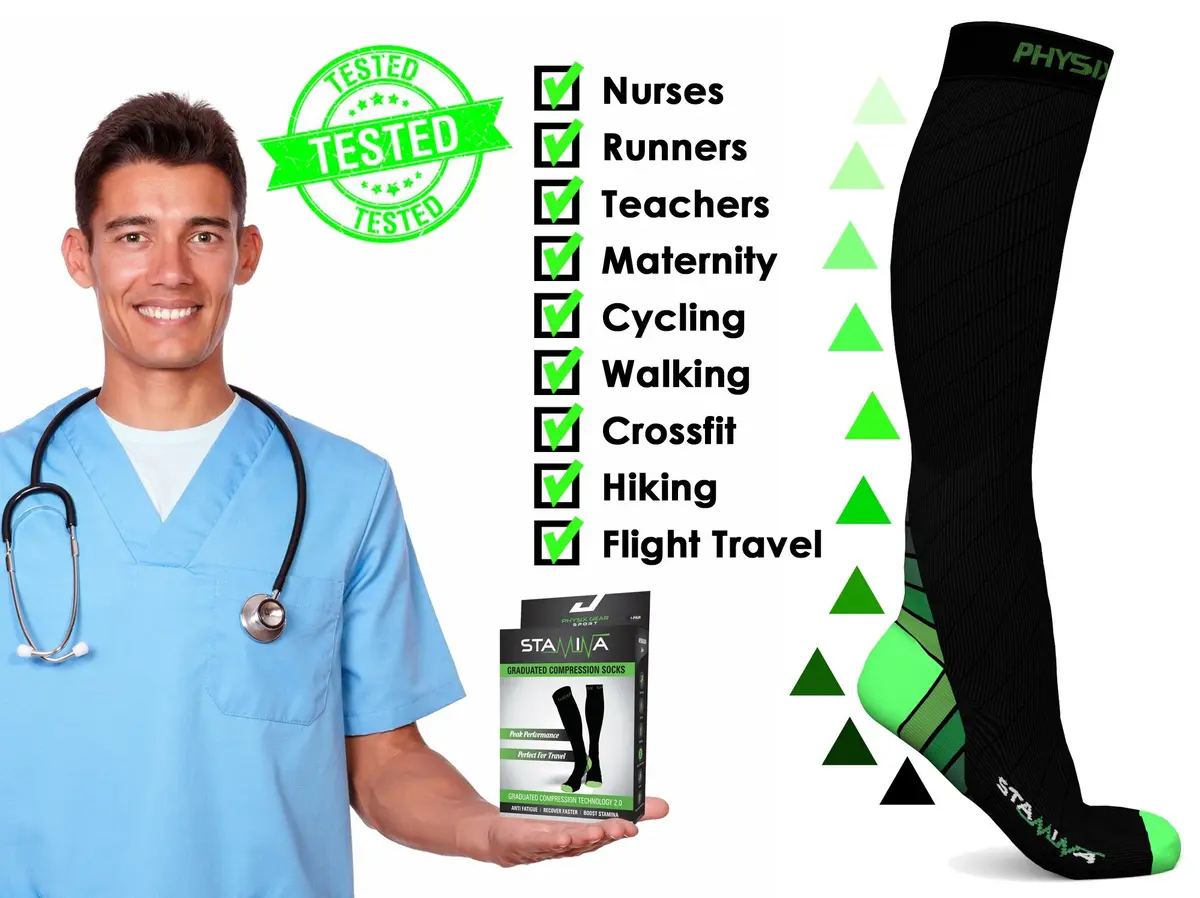 Physix Gear Compression Socks - Best Men & Women’s Circulation Support, Athletic & Travel, S/M | Blood Pressure & Swelling Relief - view 5