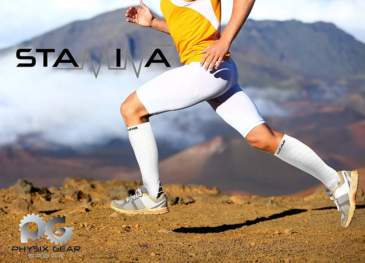 Physix Gear Compression Socks White L/XL | Support Circulation & Blood Flow (115 chars) - view 3
