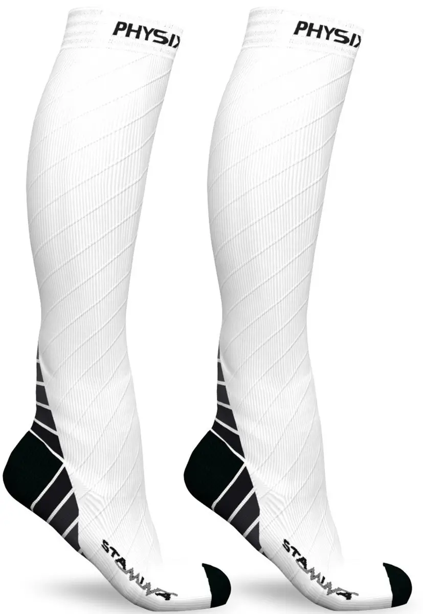 Physix Gear Compression Socks White L/XL | Support Circulation & Blood Flow (115 chars) - view 4