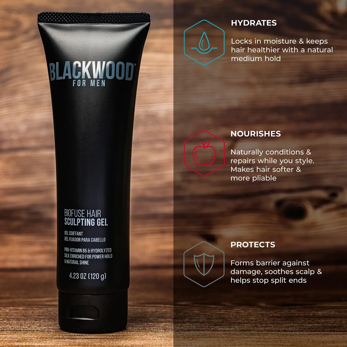 Blackwood For Men BioFuse Hair Sculpting Gel 125ml (4.23 Oz) | Medium Hold, Vegan Formula - view 5
