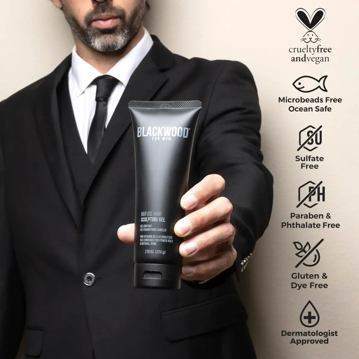 Blackwood For Men BioFuse Hair Sculpting Gel 125ml (4.23 Oz) | Medium Hold, Vegan Formula - view 3