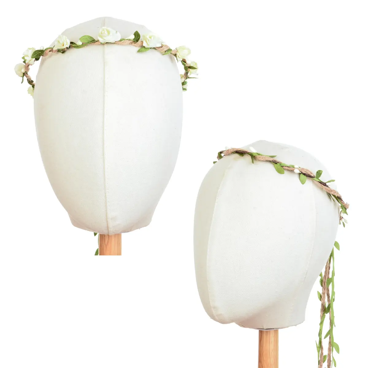 DDazzling Flower Crown Floral Wreath Headband Ivory | Elegant Floral Accessory for Girls & Women - view 5