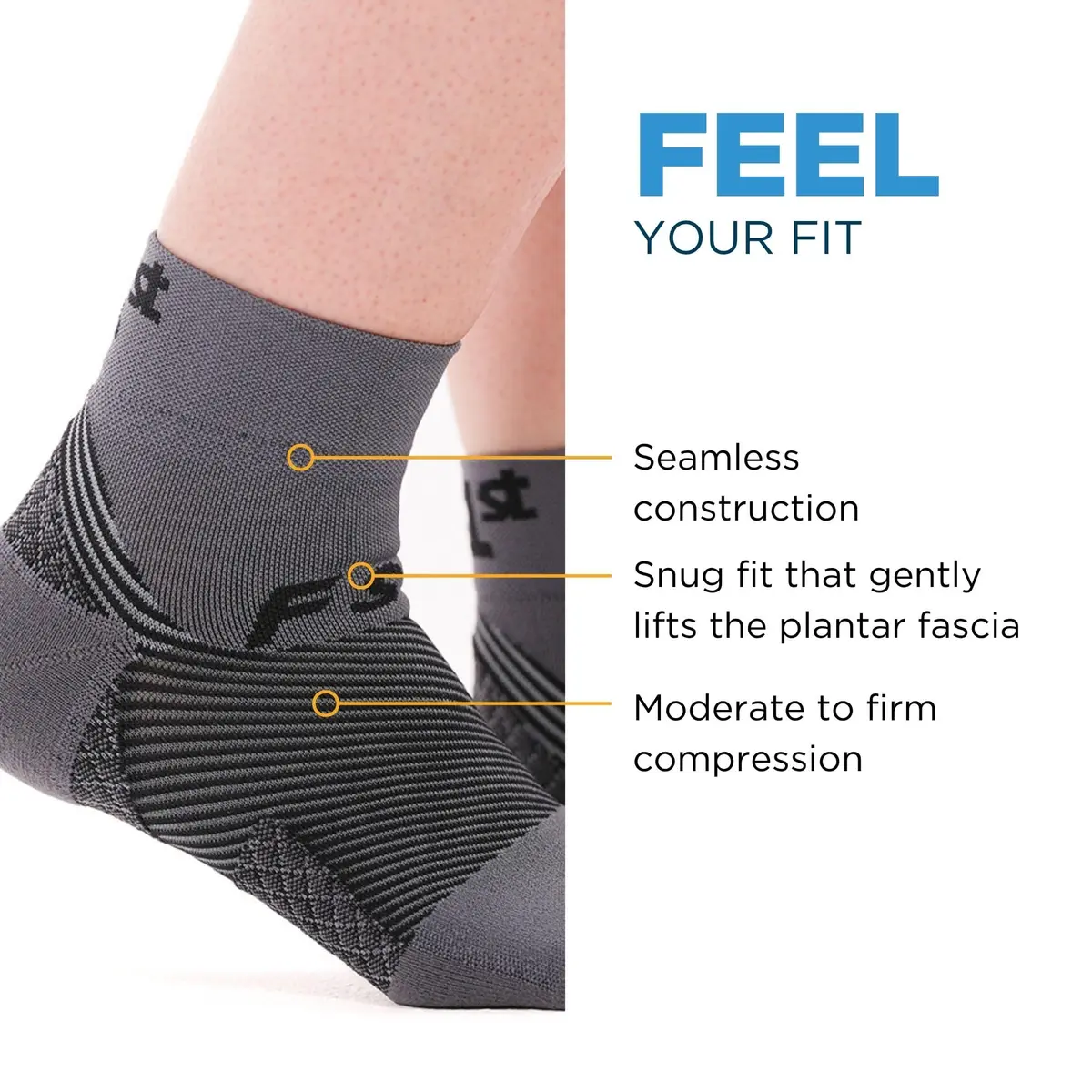OrthoSleeve FS4 Plantar Fasciitis Compression Socks | Targeted Foot Support for Active Adults (70-120 chars) - view 6