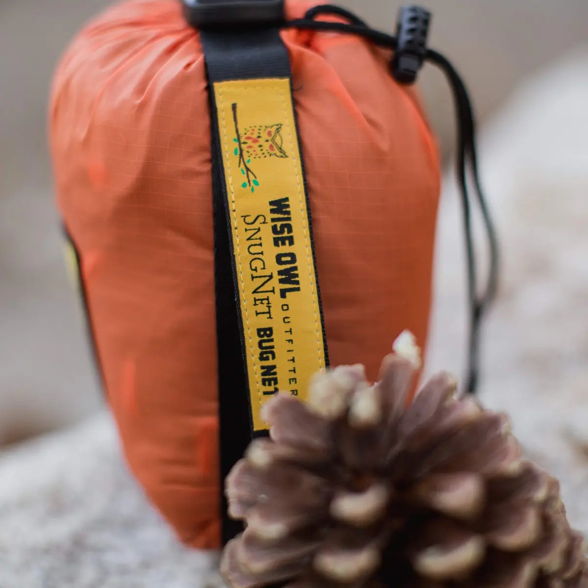 Wise Owl Outfitters SnugNet Hammock Bug Net - Mesh Insect Shield for Camping & Backpacking, Black/Orange | Full Coverage, Ultralight (100-120 chars) - view 5