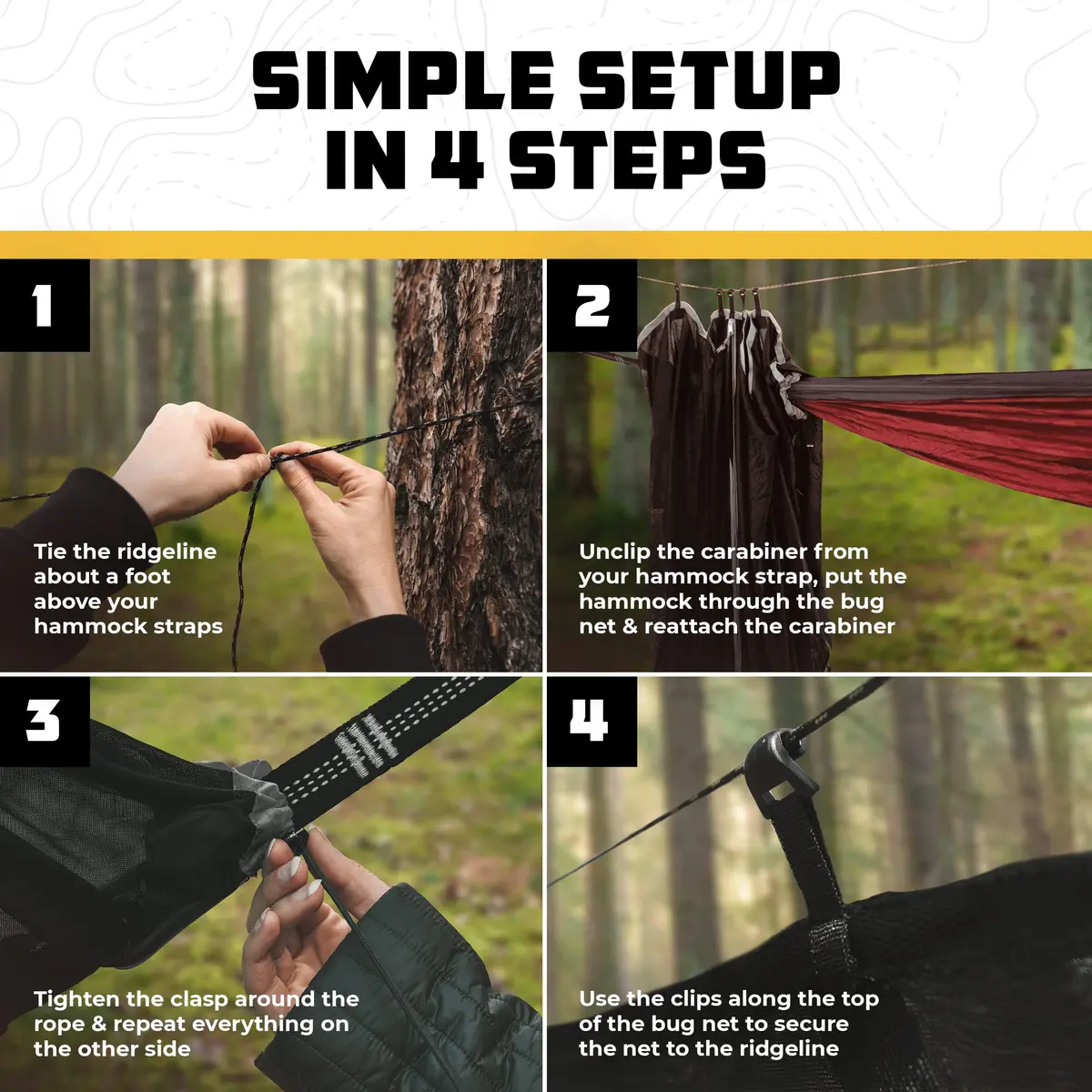 Wise Owl Outfitters Hammock Bug Net – Mosquito Net for Hammock, Lightweight Bug Netting for Camping, Hiking, Backpacking, Forest & Outdoor Use - view 8