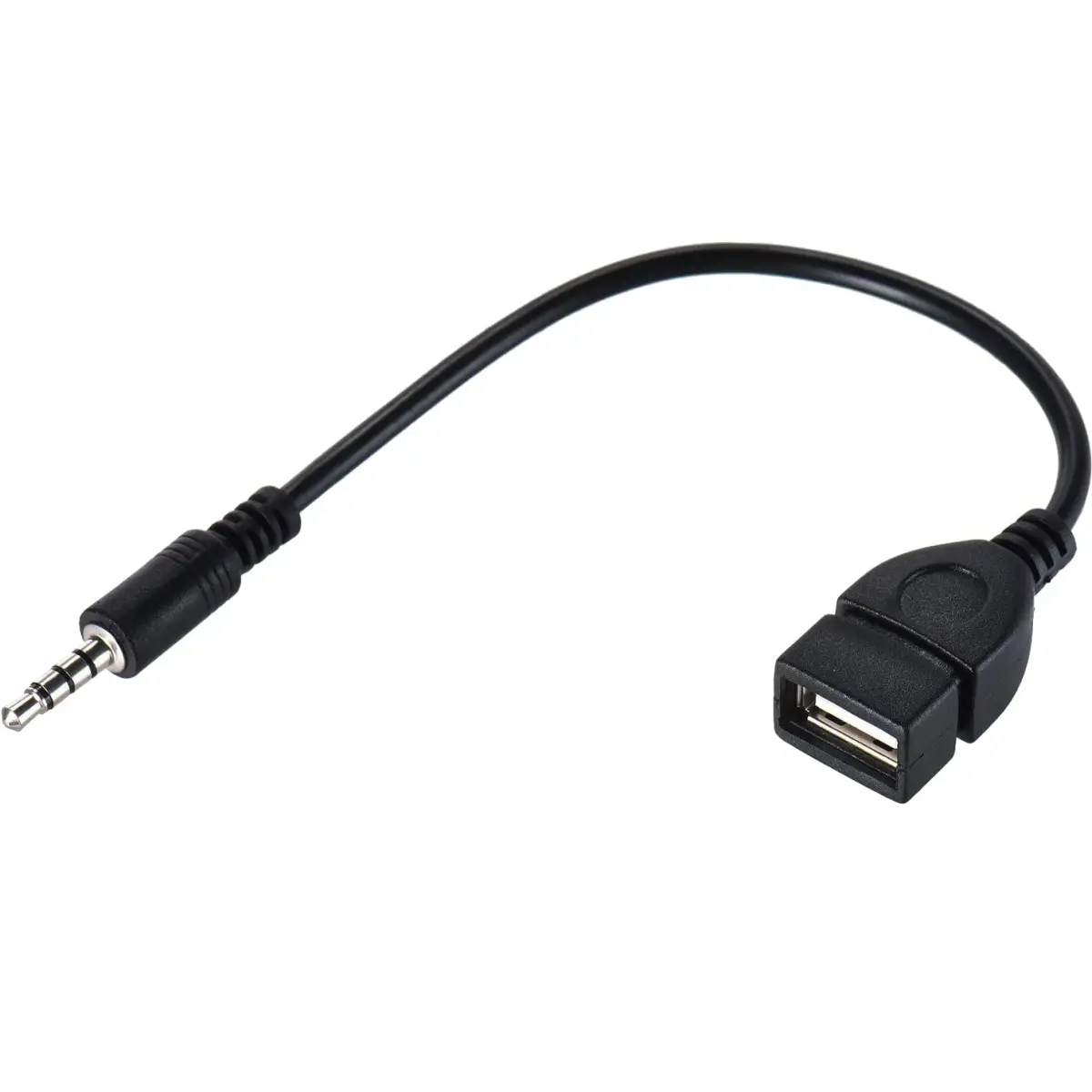 Warmstor 3.5mm AUX to USB 2.0 Female OTG Adapter Cable 20cm (7.9 inch) | Play Music from U-Disk in Your Car - main product image