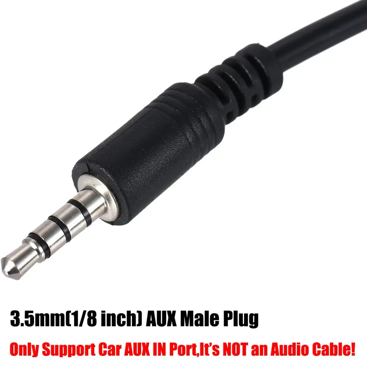 Warmstor 3.5mm AUX to USB 2.0 Female OTG Adapter Cable 20cm (7.9 inch) | Play Music from U-Disk in Your Car - view 4