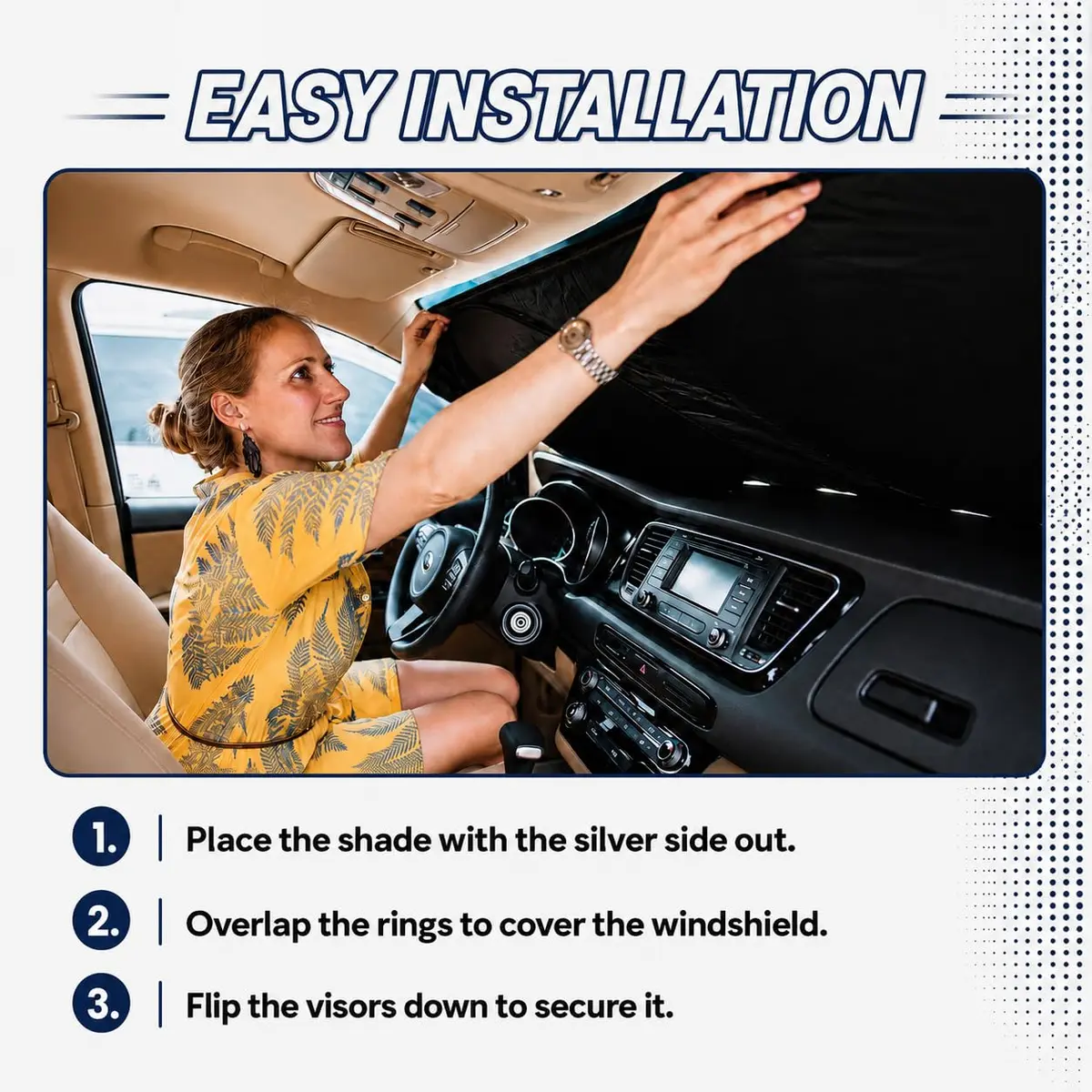 kinder Fluff Windshield Sun Shade 72cm x 150cm (53"x26") | Certified 99.87% UVB & 99.02% UVA Protection - view 7