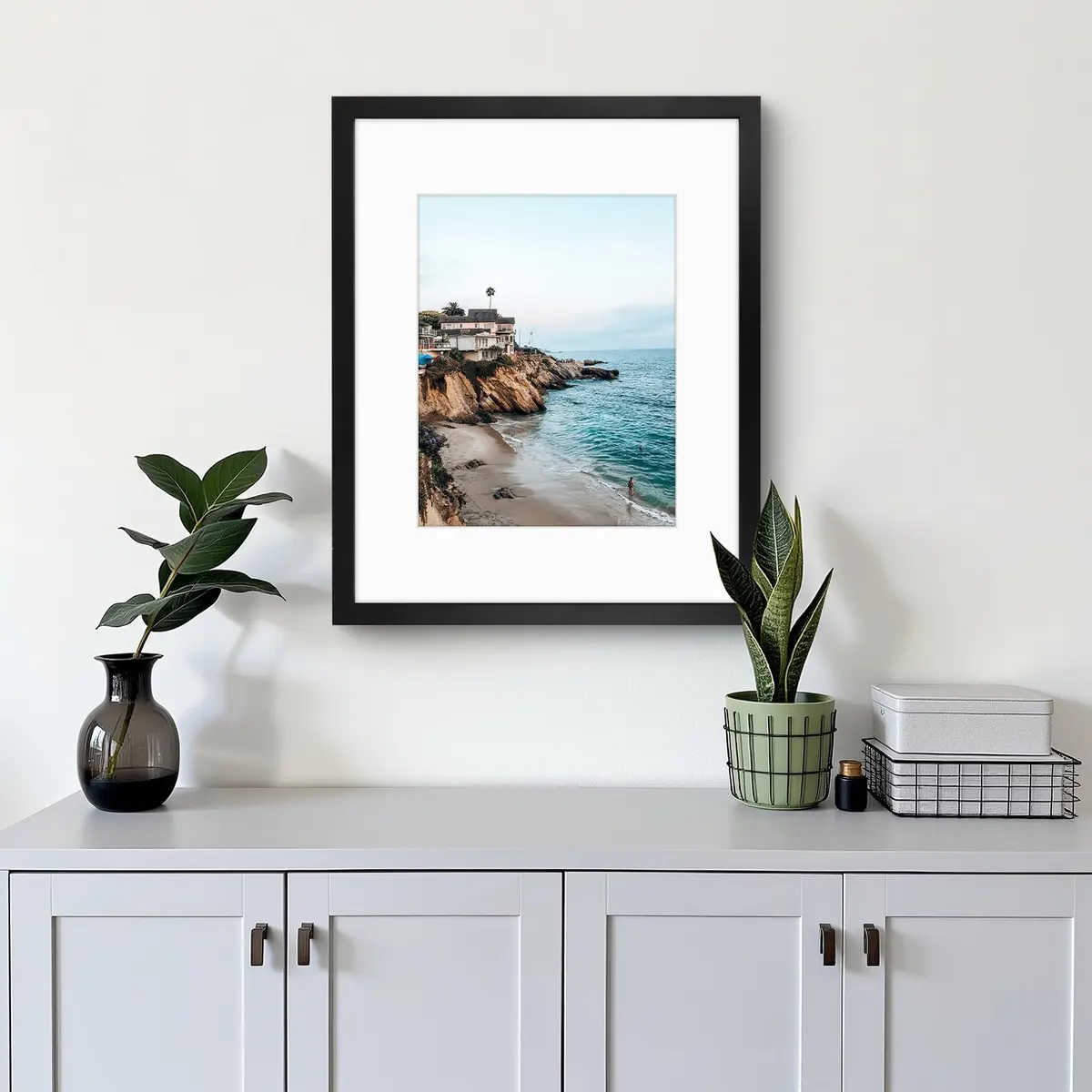 Frametory 16x20 Picture Frame with Mat for 11x14, Real Glass, Black | Modern Wall & Tabletop Decor - view 2