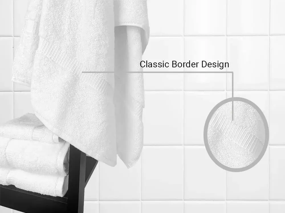 Towel Bazaar 8-Piece Turkish Cotton Towel Set White | 2 Bath (54x27in), 2 Hand (30x16in), 4 Washcloths (13x13in) | Soft, Absorbent, Quick-Dry - view 5