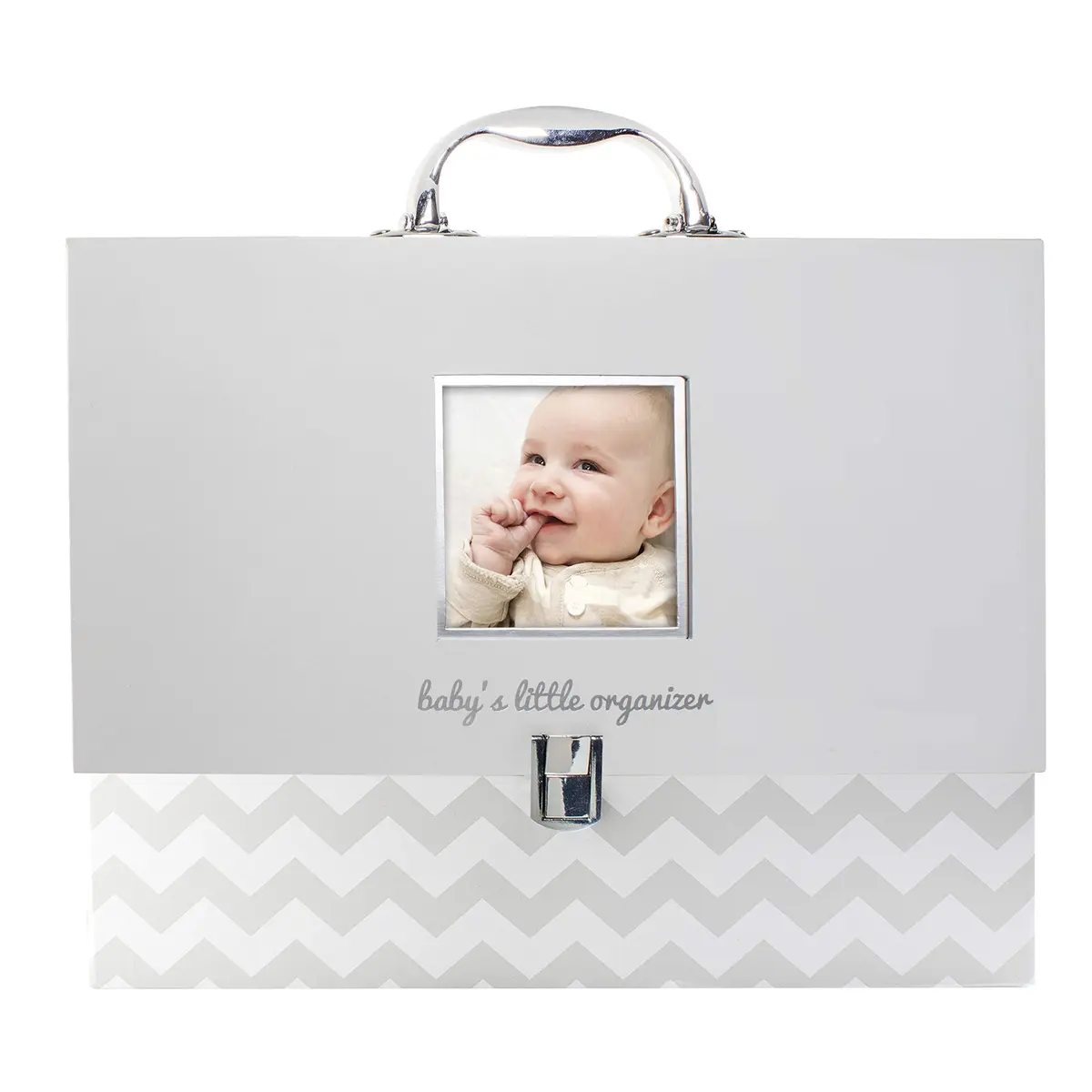 Pearhead Baby Briefcase and Document Organizer, Grey Chevron | All-in-One Baby Paperwork Storage (70-120 chars) - main product image